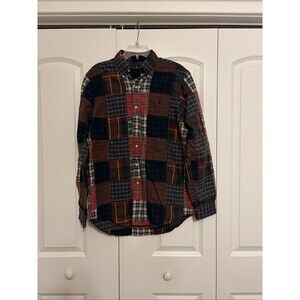 Ralph Lauren Patchwork Flannel Long Sleeve Button Up Shirt Size M